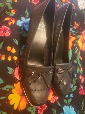 Black Tasseled Loafer Pumps - Womens